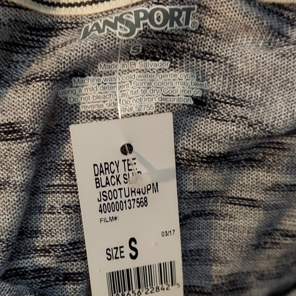 NWT Jansport Darcy Black Slub Short Sleeve Tee ~sz S - Picture 4 of 5